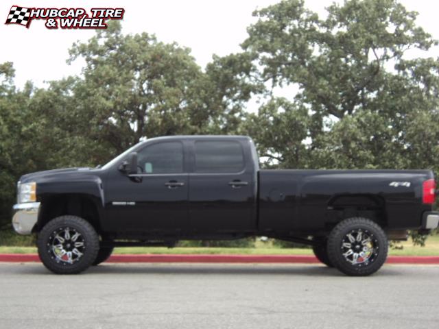 vehicle gallery/chevrolet silverado 3500 hd fuel hostage d532 20X14  Matte Black & Machined Face wheels and rims